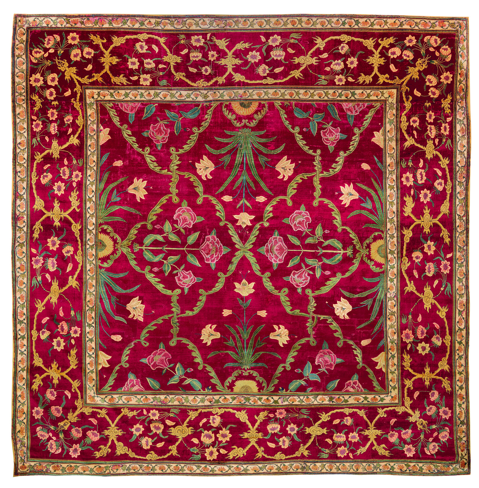 A ROYAL TREASURE FROMTHE COURT OFEMPEROR SHAH JAHANA MUGHAL PASHMINA CARPET