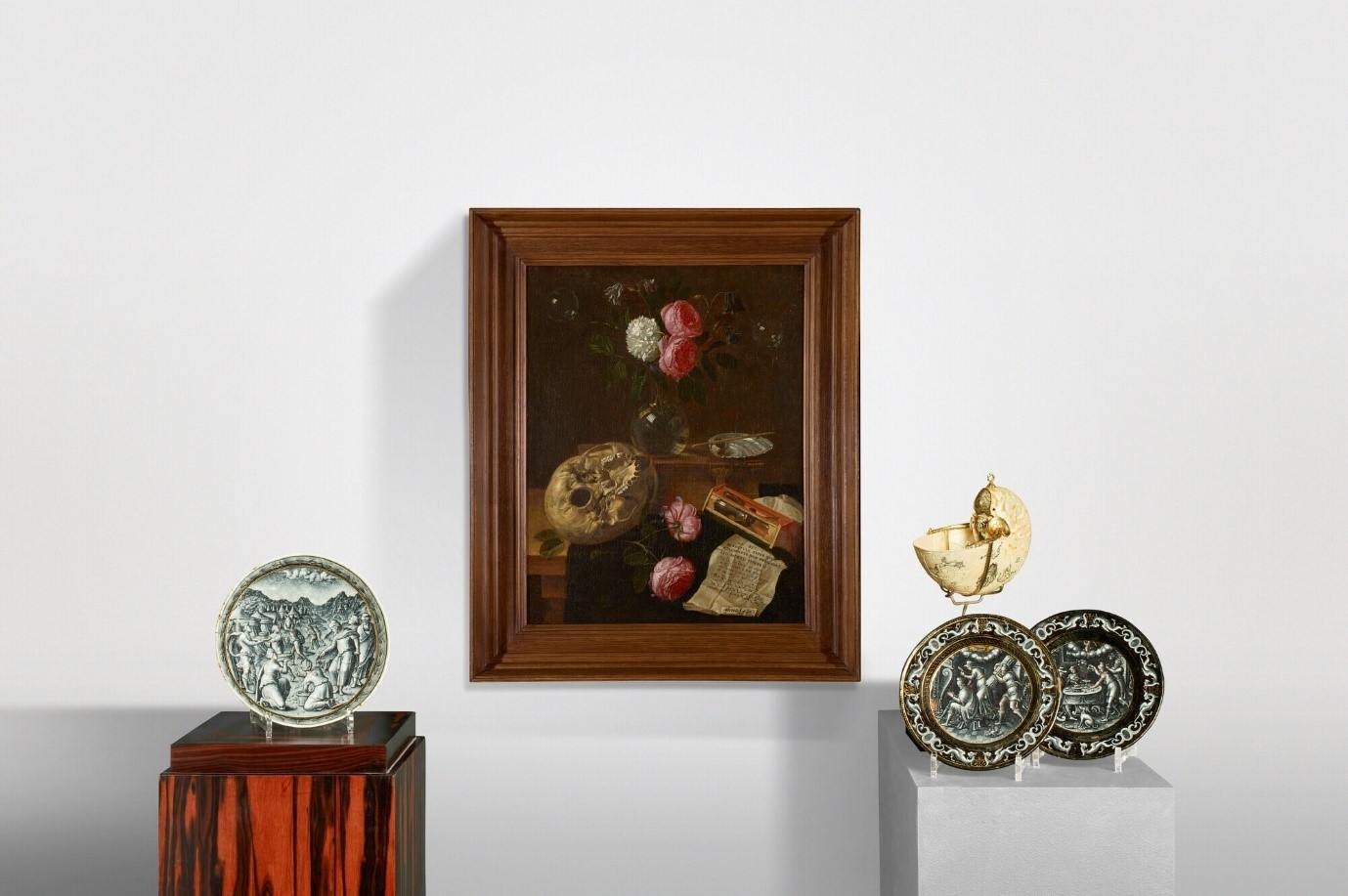 SETTLEMENT SALE: PEETER SION, VANITAS WITH AN HOURGLASS AND SKULL