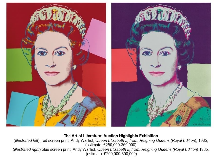 In the Year of Queen Elizabeth’s Platinum Jubilee Two Andy Warhol Screenprints of Queen Elizabeth II